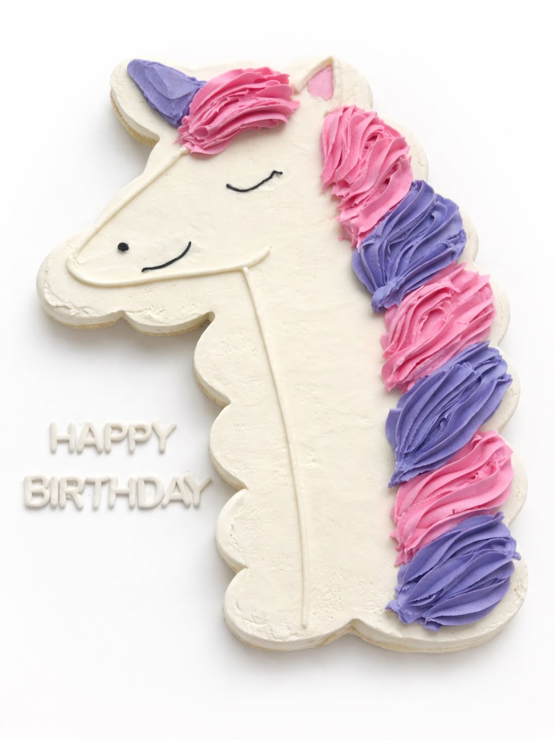Hand-piped unicorn buttercream cookie